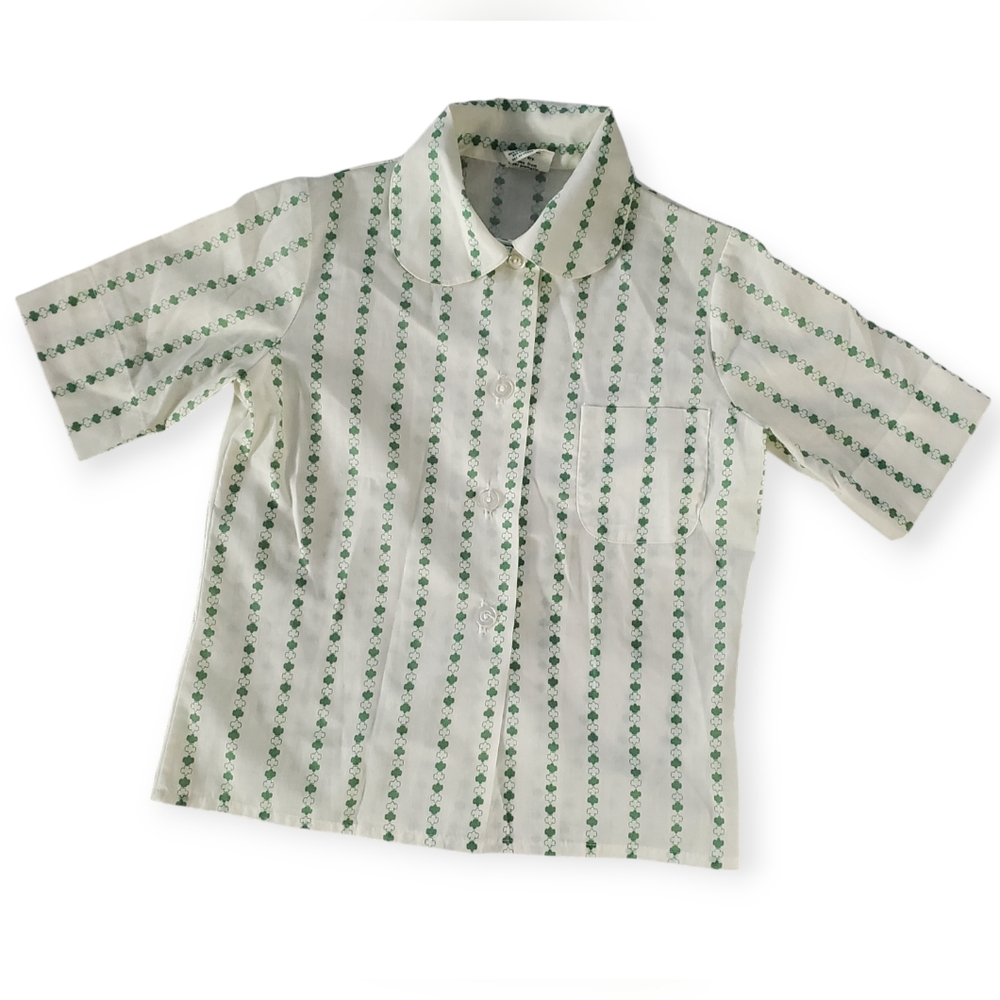 VTG 1970's Official Girl Scouts Uniform Shirt Top Permanent Press Size 8